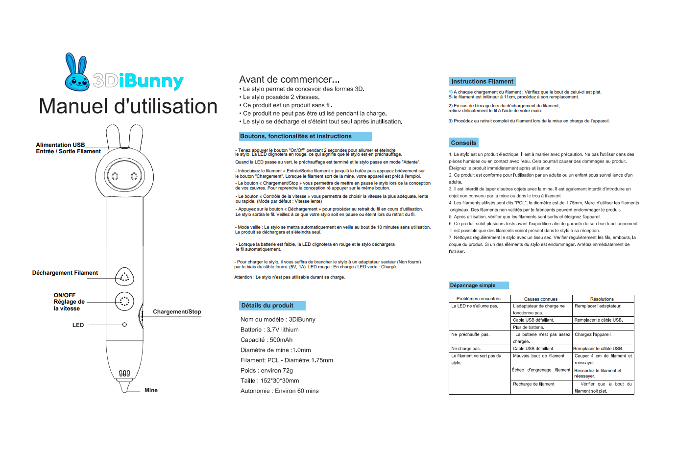 USER MANUAL - French